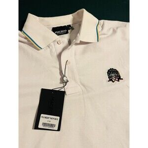 NEW Maceoo Mozart TwoTip White Polo Shirt Men’s MEDIUM 3/M Designer Luxury NWT